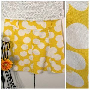 ***SOLD***Lilly Pulitzer Womens Yellow Polka Dot Mini Skirt A-Line Size 10 Lined